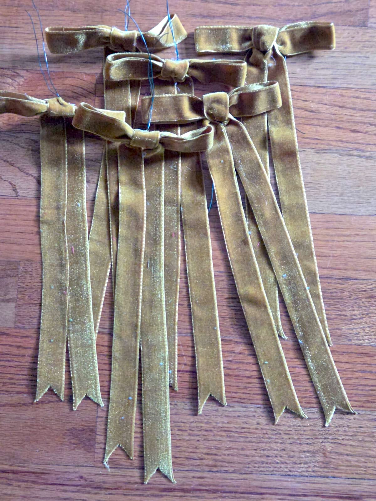 Set of 6 - 12" Velvet Bows (Burnt Olive)