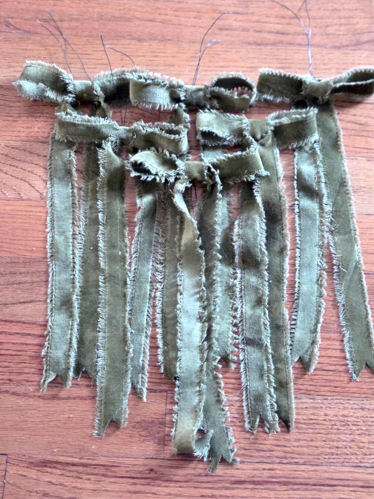 Set of 6 - 12" Velvet Bows (Eucalyptus Green)