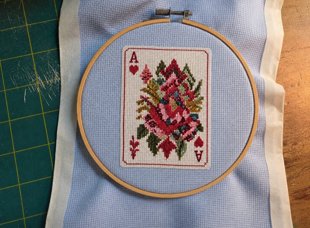 Ace of Hearts Cross Stitch Pattern